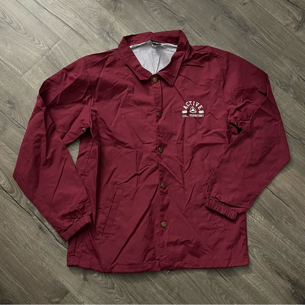 Active Snap Button Down Windbreaker Jacket Size L… - image 1